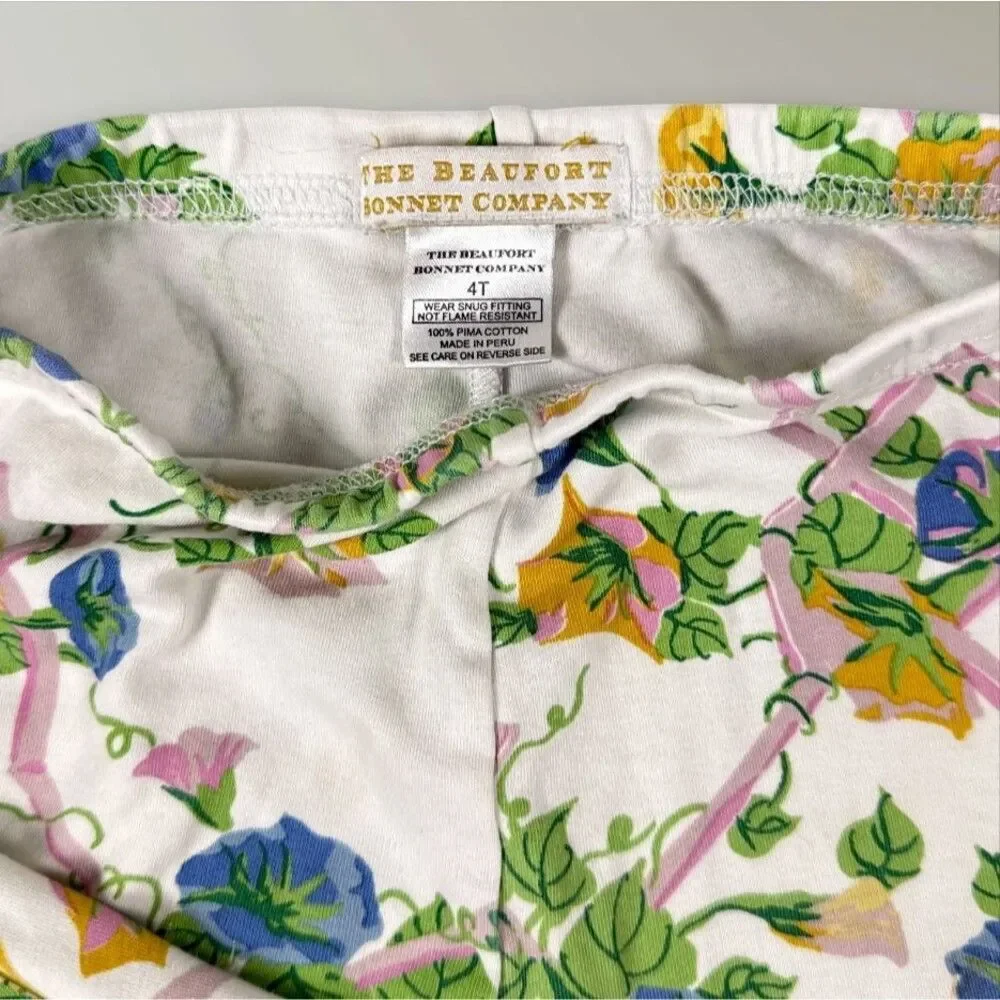The Beaufort Bonnet Company Floral Pajama Set Pima Cotton PJ Soft Size 4T